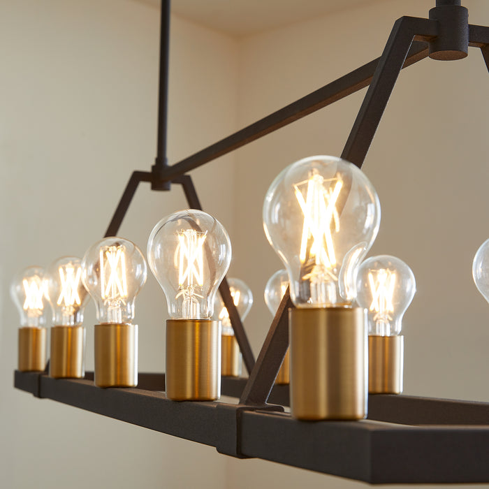 Quorum Home Quorum - 84-10-6980 - Ten Light Chandelier - Textured Black w/ Aged Brass