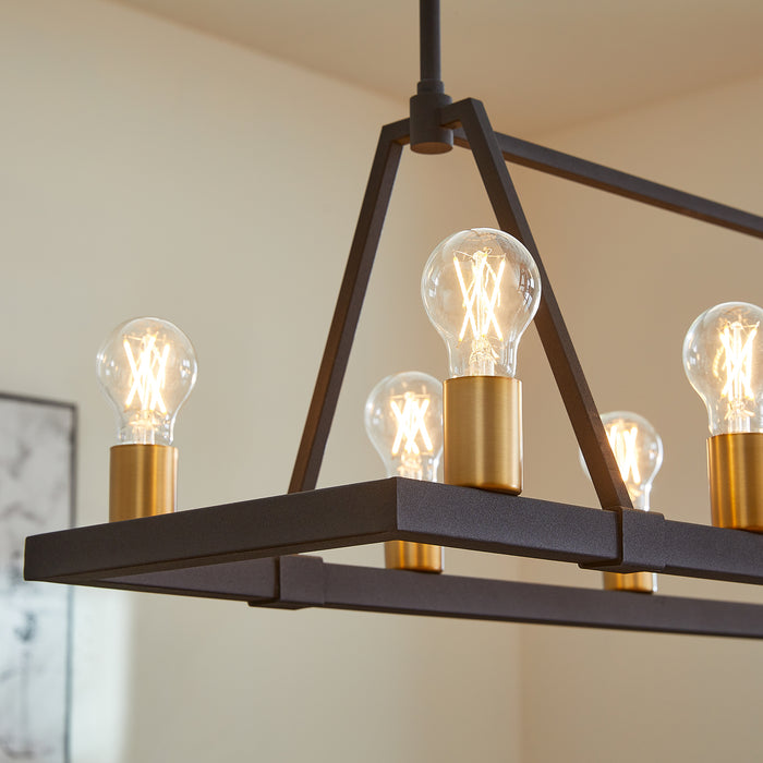 Quorum Home Quorum - 84-10-6980 - Ten Light Chandelier - Textured Black w/ Aged Brass
