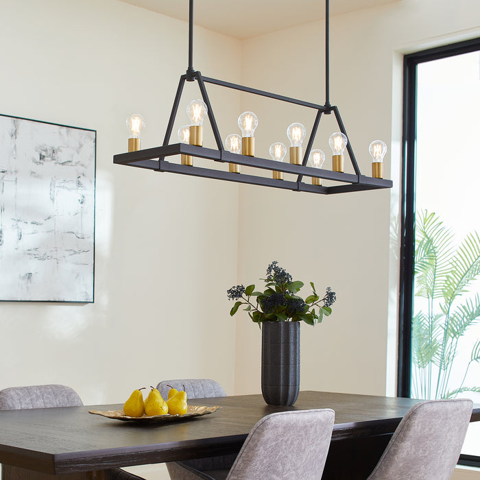 Quorum Home Quorum - 84-10-6980 - Ten Light Chandelier - Textured Black w/ Aged Brass