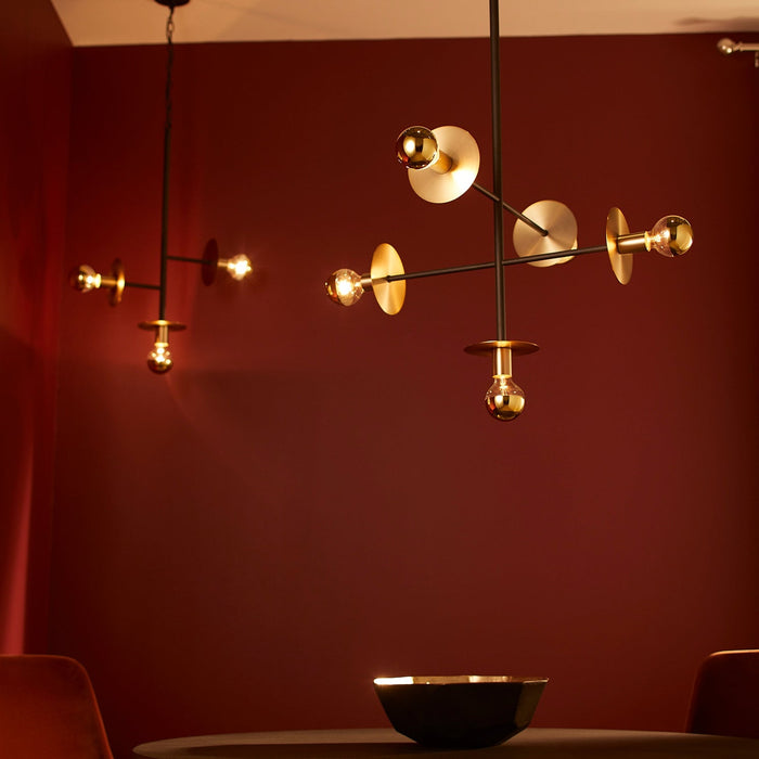 Voyager 3 Light Pendant - Textured Black | Aged Brass
