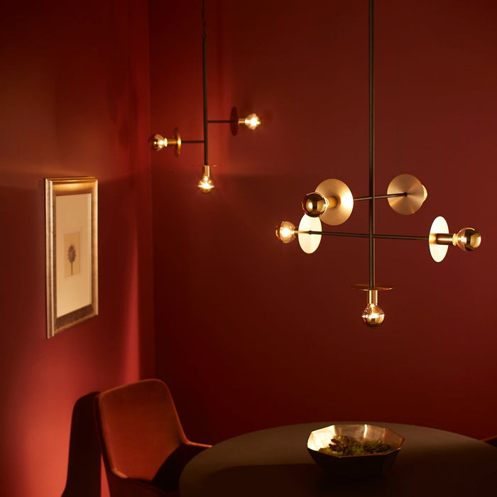 Voyager 3 Light Pendant - Textured Black | Aged Brass