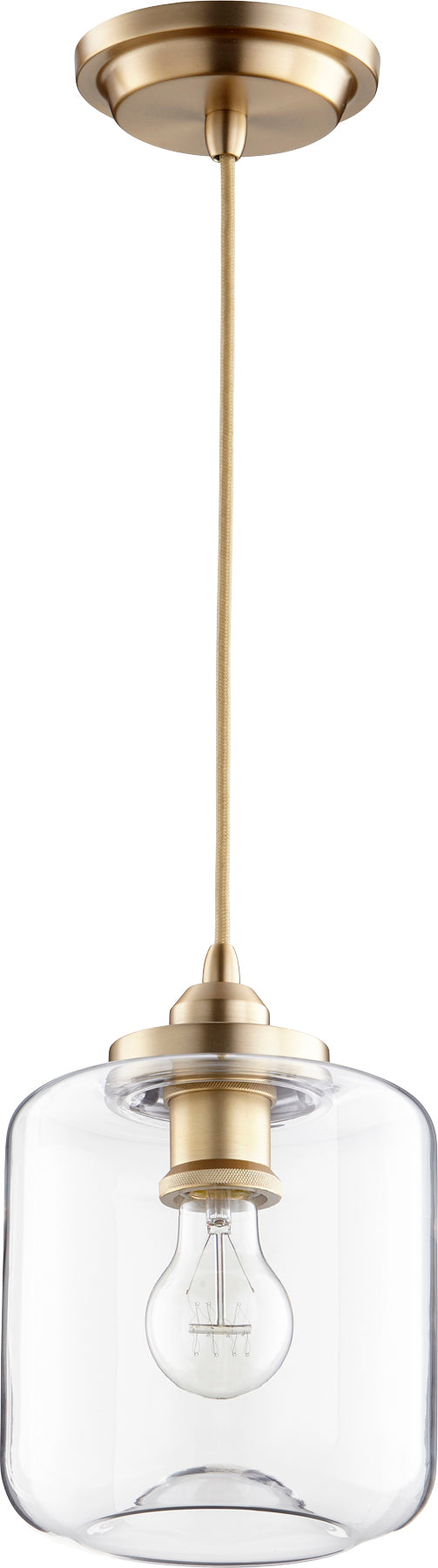 Quorum Home Quorum - 845-80 - One Light Pendant - Aged Brass