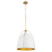 Quorum Home Quorum - 860-3-0880 - Three Light Pendant - Studio White w/ Aged Brass