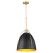Quorum Home Quorum - 860-3-5980 - Three Light Pendant - Matte Black w/ Aged Brass