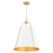 Quorum Home Quorum - 861-3-0880 - Three Light Pendant - Studio White w/ Aged Brass