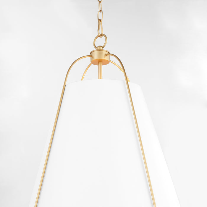 Quorum Home Quorum - 861-3-0880 - Three Light Pendant - Studio White w/ Aged Brass