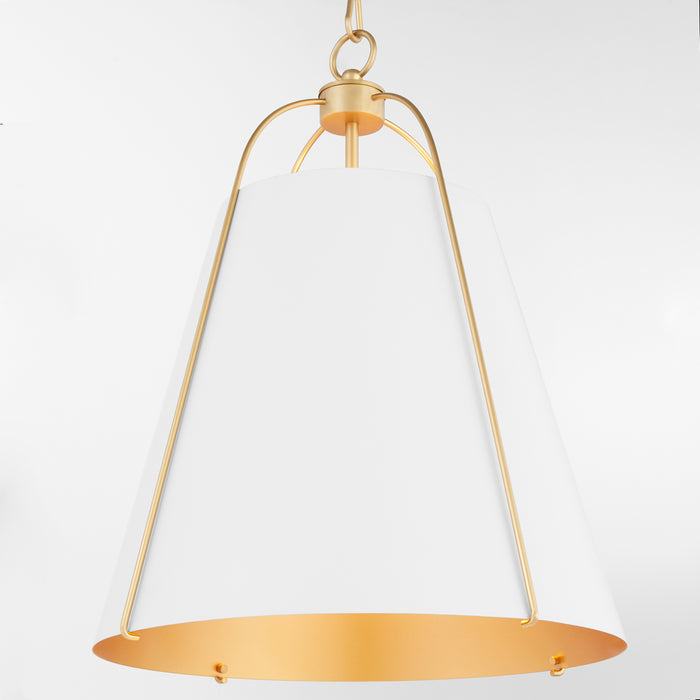 Quorum Home Quorum - 861-3-0880 - Three Light Pendant - Studio White w/ Aged Brass
