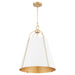 Quorum Home Quorum - 861-3-0880 - Three Light Pendant - Studio White w/ Aged Brass