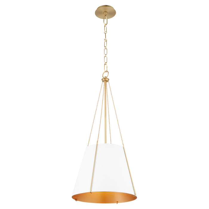 Quorum Home Quorum - 862-1-0880 - One Light Pendant - Studio White w/ Aged Brass