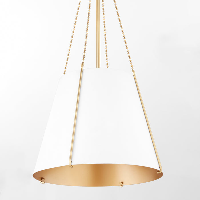 Quorum Home Quorum - 862-1-0880 - One Light Pendant - Studio White w/ Aged Brass