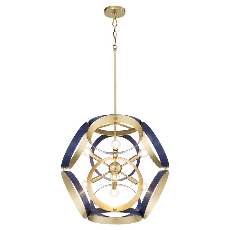 DOMAIN 22" Pendant - Blue / Aged Brass