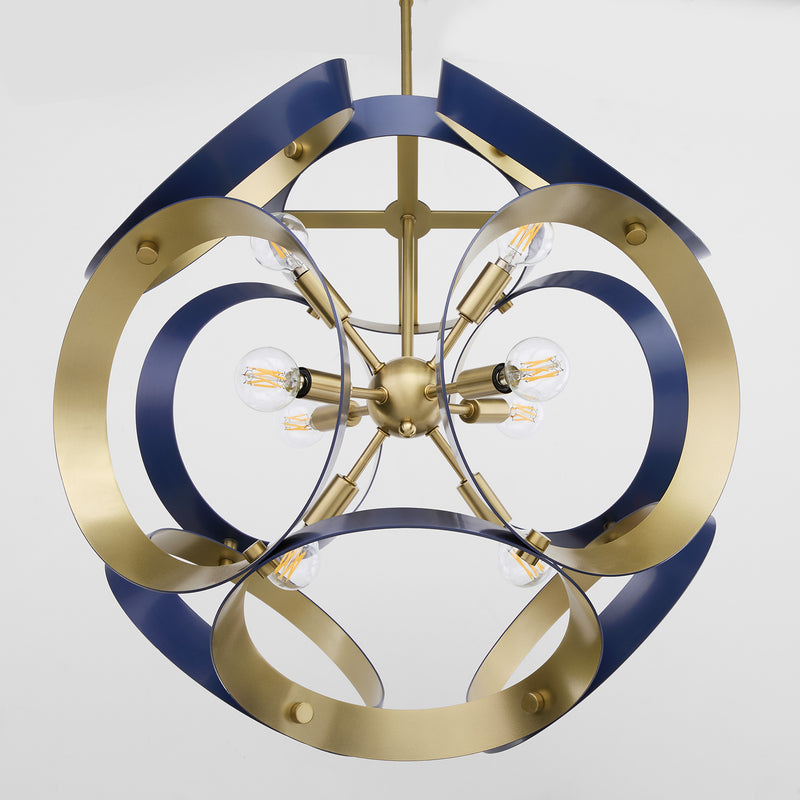 DOMAIN 22" Pendant - Blue / Aged Brass
