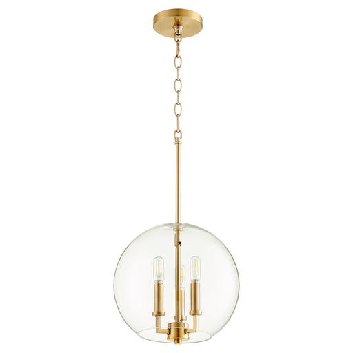 Quorum Home Quorum - 873-3-80 - Three Light Pendant - Aged Brass