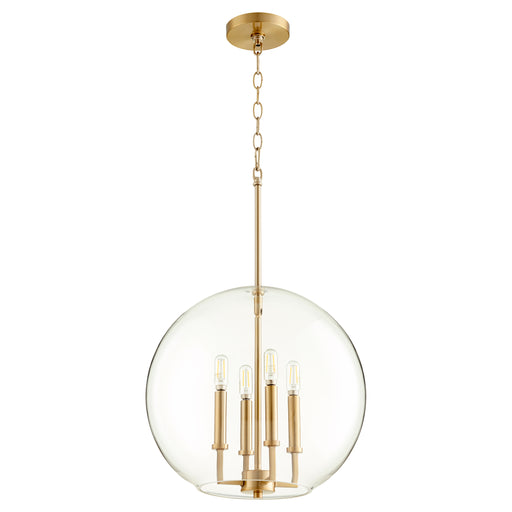 Quorum Home Quorum - 873-4-80 - Four Light Pendant - Aged Brass