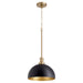 Quorum Home Quorum - 876-6980 - One Light Pendant - Textured Black w/ Aged Brass