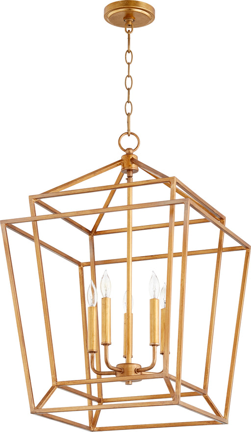 Quorum Home Quorum - 8807-5-74 - Five Light Entry Pendant - Gold Leaf
