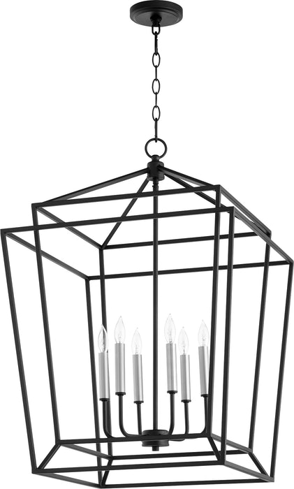 Quorum Home Quorum - 8807-6-69 - Six Light Entry Pendant - Textured Black
