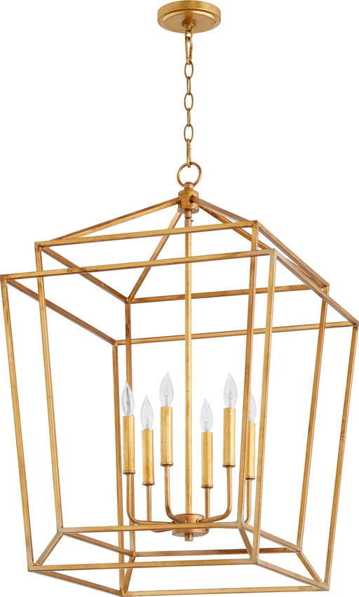 Quorum Home Quorum - 8807-6-74 - Six Light Entry Pendant - Gold Leaf