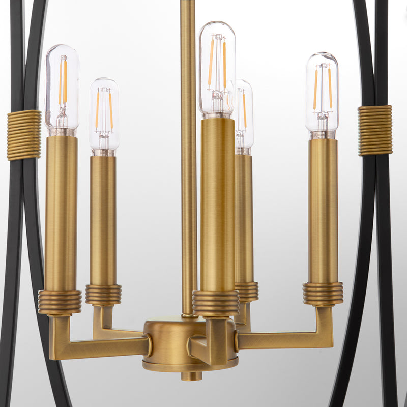 BISHOP 20" 5 Light Nook Matte Black / Brushed Brass