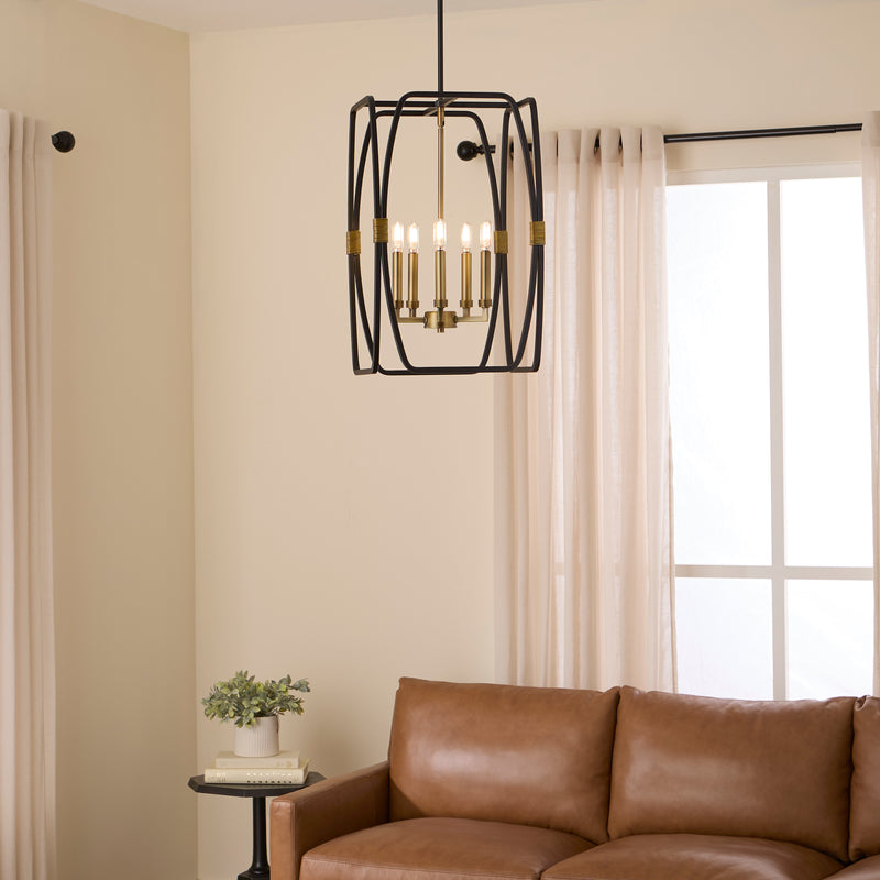 BISHOP 20" 5 Light Nook Matte Black / Brushed Brass