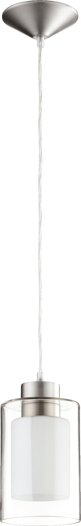 Quorum Home Quorum - 882-165 - One Light Pendant - Satin Nickel Clear and White