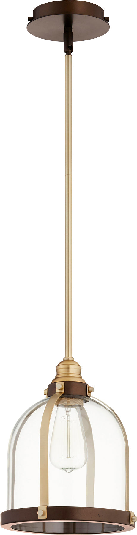 Quorum Home Quorum - 886-8086 - One Light Pendant - Aged Brass w/ Oiled Bronze