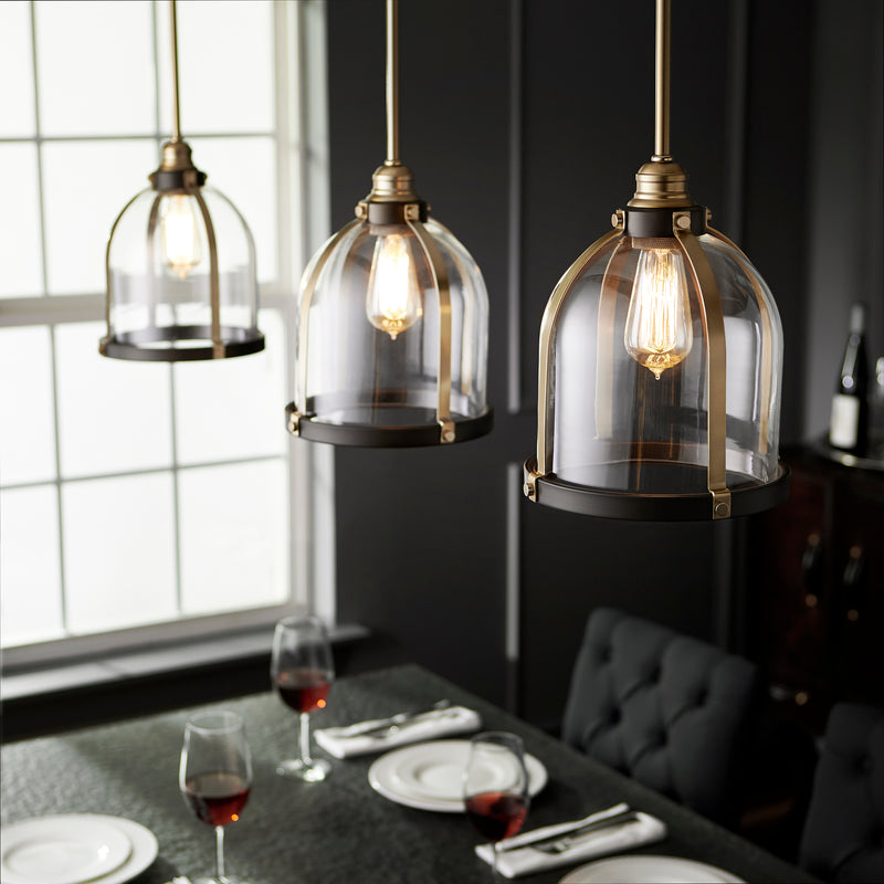 Quorum Home Quorum - 886-8086 - One Light Pendant - Aged Brass w/ Oiled Bronze