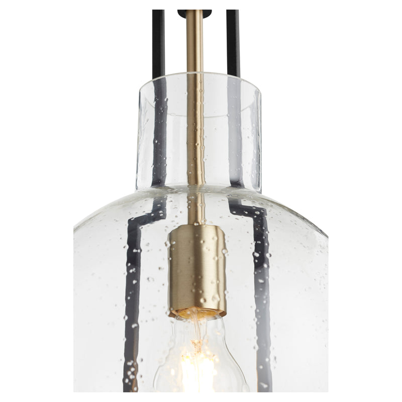 Quorum Home Quorum - 89-10-6980 - One Light Pendant - Textured Black w/ Aged Brass