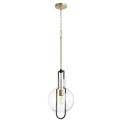Quorum Home Quorum - 89-10-6980 - One Light Pendant - Textured Black w/ Aged Brass