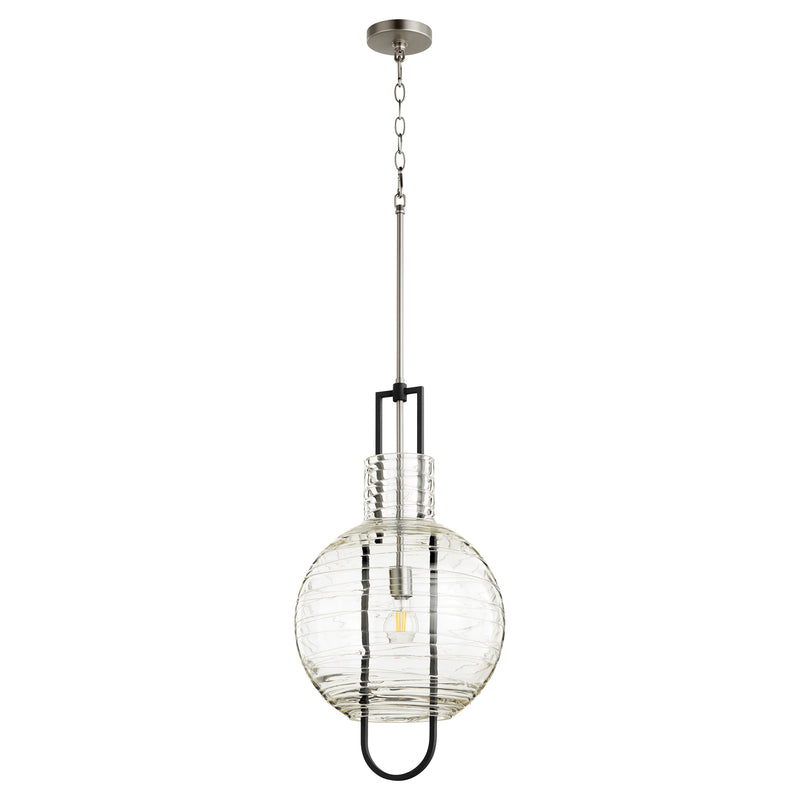 Quorum Home Quorum - 89-14-6965 - One Light Pendant - Textured Black w/ Satin Nickel
