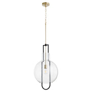 Quorum Home Quorum - 89-14-6980 - One Light Pendant - Textured Black w/ Aged Brass
