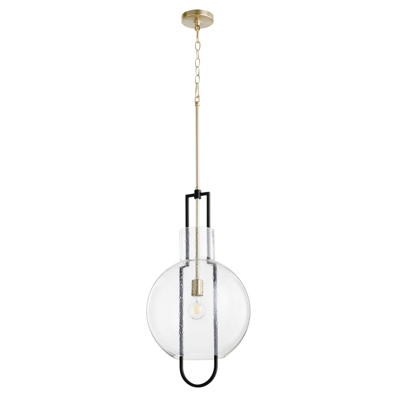 Quorum Home Quorum - 89-14-6980 - One Light Pendant - Textured Black w/ Aged Brass