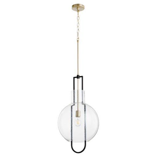 Quorum Home Quorum - 89-14-6980 - One Light Pendant - Textured Black w/ Aged Brass