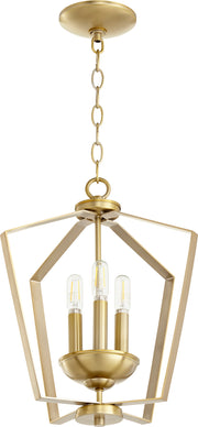 Quorum Home Quorum - 894-3-80 - Three Light Entry Pendant - Aged Brass