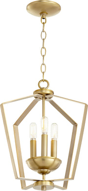 Quorum Home Quorum - 894-3-80 - Three Light Entry Pendant - Aged Brass