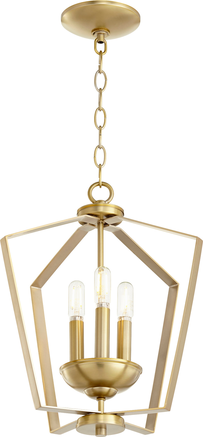 Quorum Home Quorum - 894-3-80 - Three Light Entry Pendant - Aged Brass
