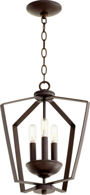 Quorum Home Quorum - 894-3-86 - Three Light Entry Pendant - Oiled Bronze