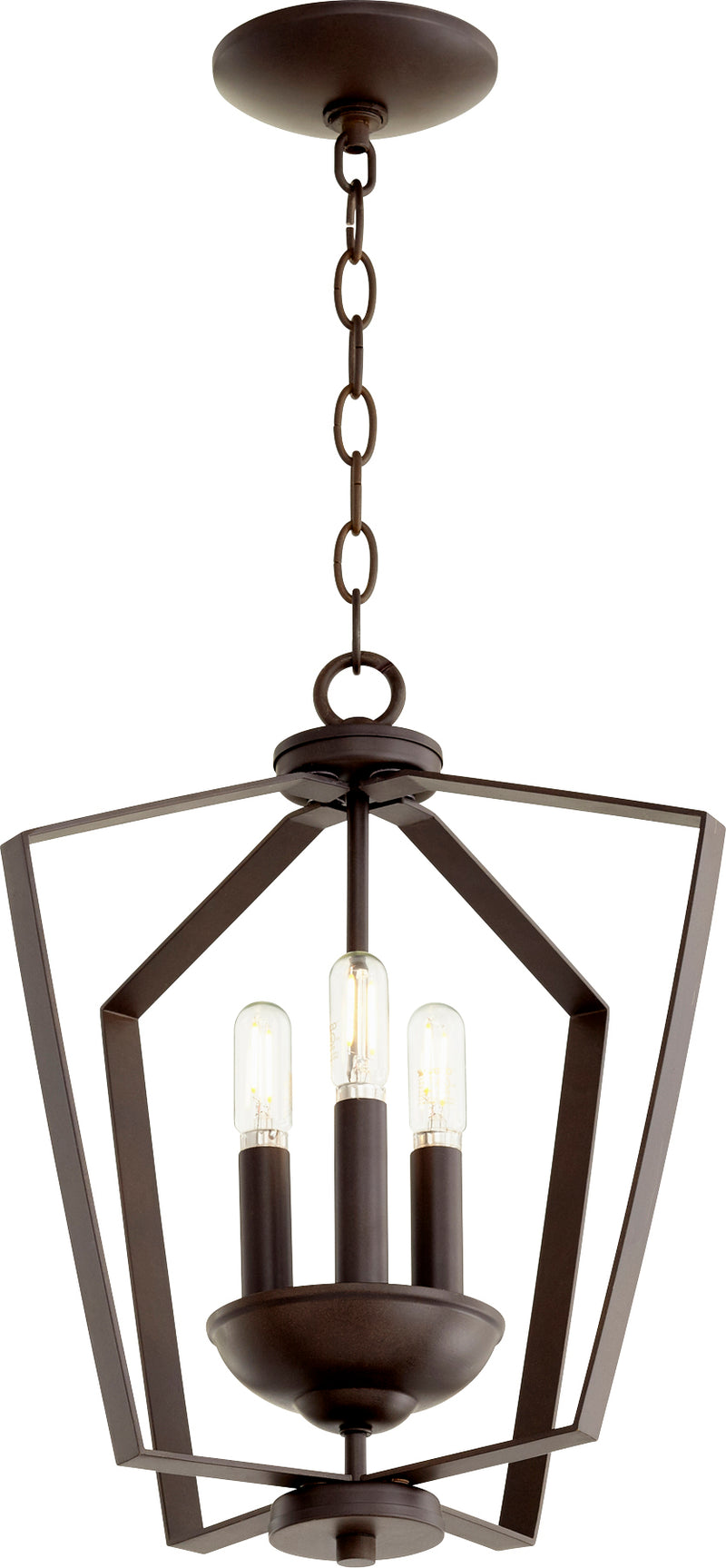 Quorum Home Quorum - 894-3-86 - Three Light Entry Pendant - Oiled Bronze