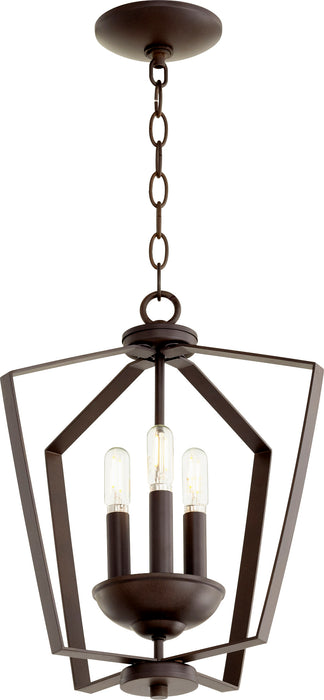 Quorum Home Quorum - 894-3-86 - Three Light Entry Pendant - Oiled Bronze