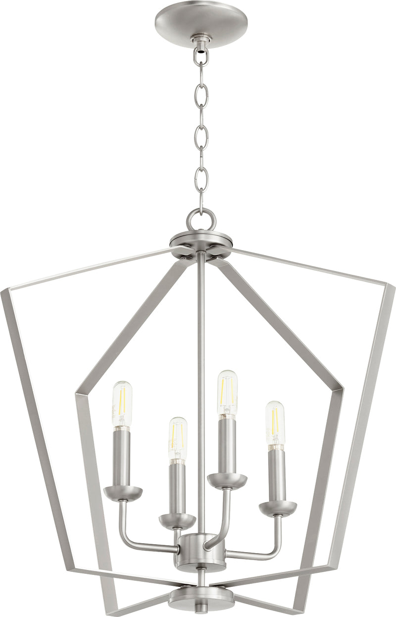 Quorum Home Quorum - 894-4-65 - Four Light Entry Pendant - Satin Nickel