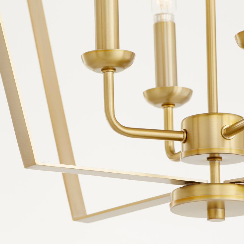 Quorum Home Quorum - 894-4-80 - Four Light Entry Pendant - Aged Brass