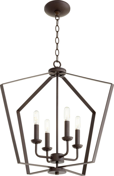 Quorum Home Quorum - 894-4-86 - Four Light Entry Pendant - Oiled Bronze