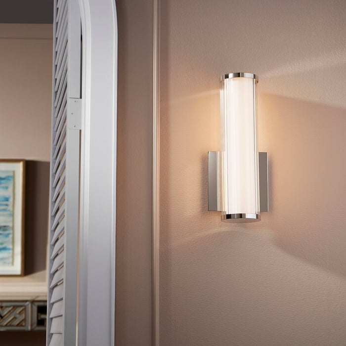 Led 13" Gl/Acr Wall Mount - Polished Nickel