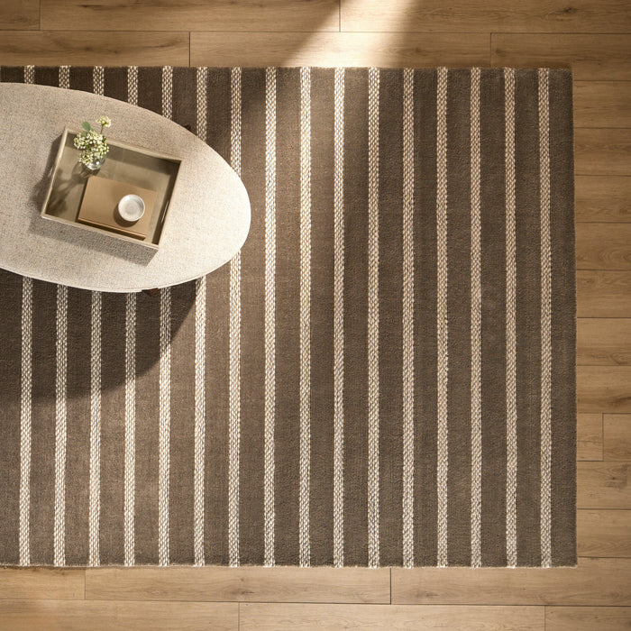 Laid Back Luxe Olive Ivory Stripe - A2004 - 12' x 15'