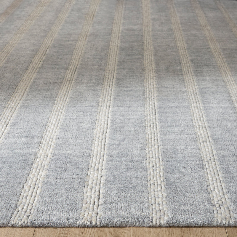 Laid Back Luxe Blue Gray Ivory Stripe - A2006 - 5' x 8'