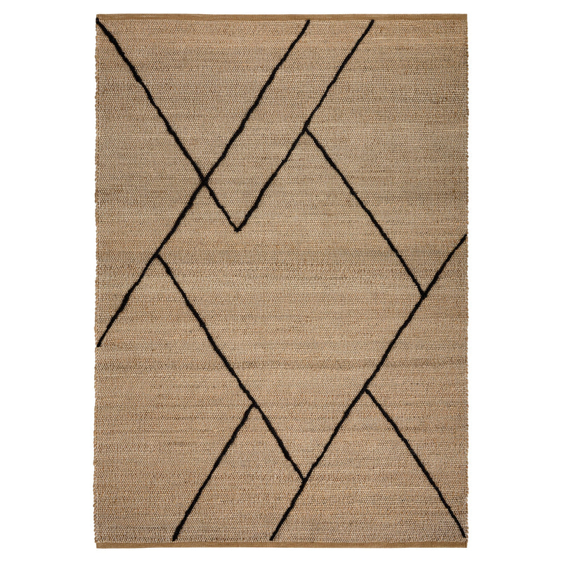 Nomad Natural Black Architectural Geometric - D7006 - 5' x 8'