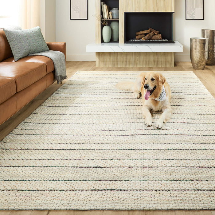 Natural Luxe Ivory Stripe - N1009 - 5' x 8'