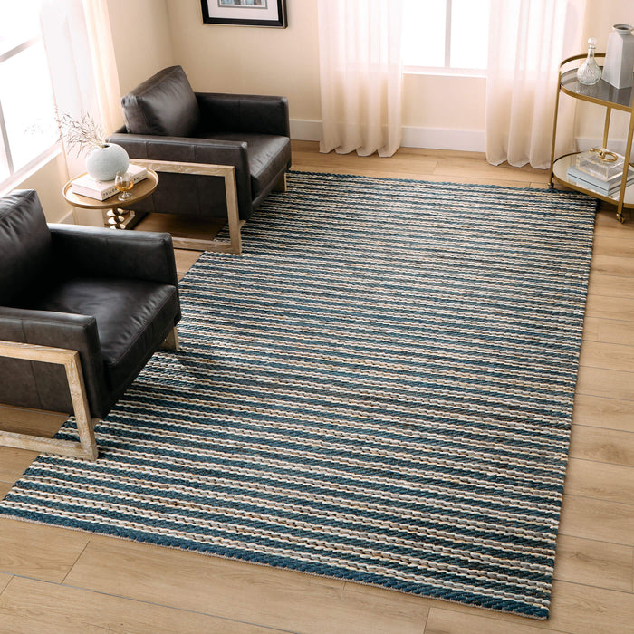 Natural Luxe Blue Stripe - N1013 - 8' x 11'