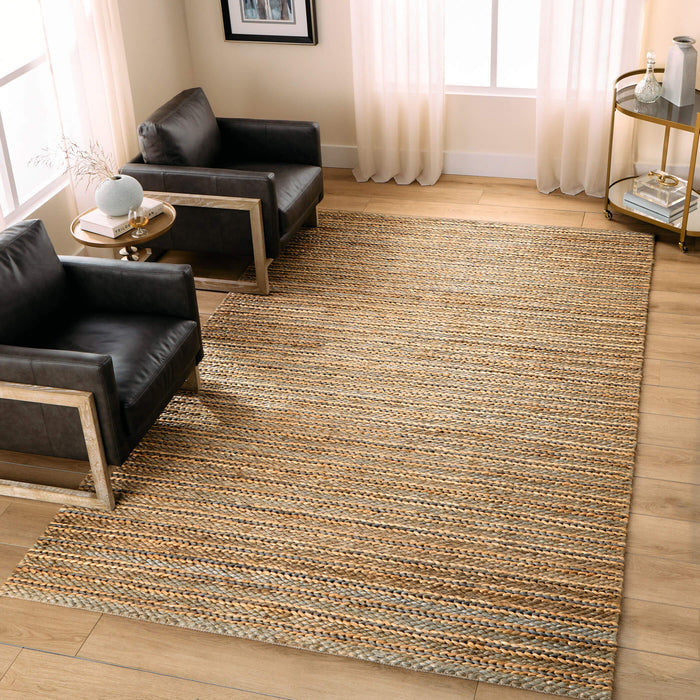 Natural Luxe Green Brown Stripe - N1014 - 10' x 13'