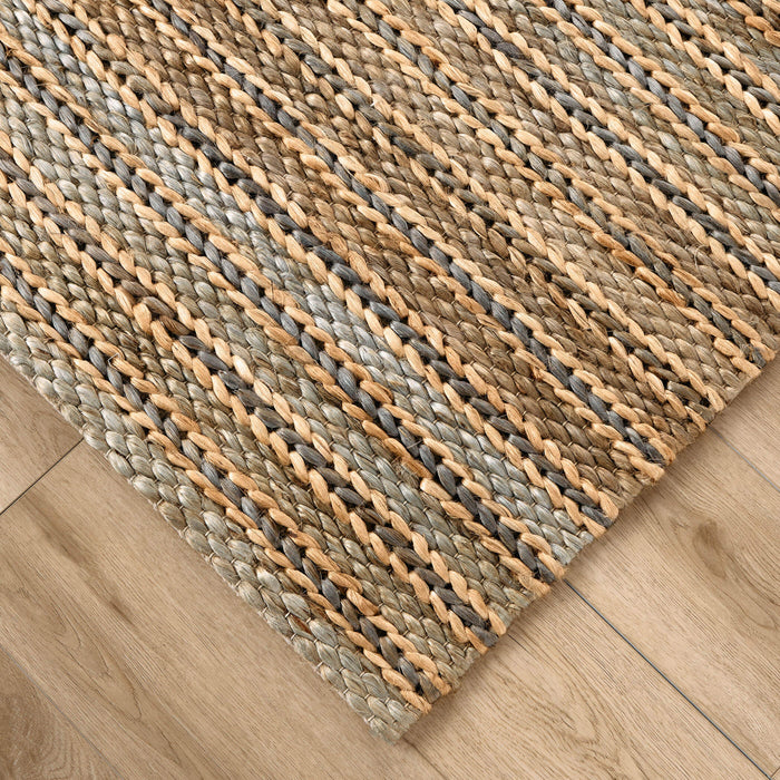 Natural Luxe Green Brown Stripe - N1014 - 5' x 8'